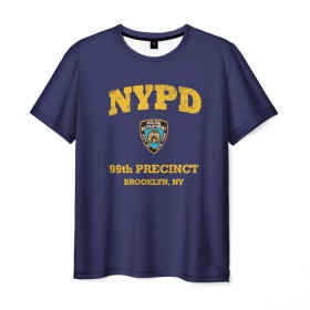 Мужская футболка 3D с принтом Бруклин 9-9 департамент NYPD в Рязани, 100% полиэфир | прямой крой, круглый вырез горловины, длина до линии бедер | 99 | brooklyn 99 | police | бруклин | бруклин 9 9 | девять девять | департамент | джейк | джеффордс | значок | логотип | нью йорк | перальта | сериал | терри | чарльз бойл