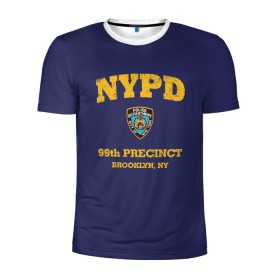 Мужская футболка 3D спортивная с принтом Бруклин 9-9 департамент NYPD в Рязани, 100% полиэстер с улучшенными характеристиками | приталенный силуэт, круглая горловина, широкие плечи, сужается к линии бедра | 99 | brooklyn 99 | police | бруклин | бруклин 9 9 | девять девять | департамент | джейк | джеффордс | значок | логотип | нью йорк | перальта | сериал | терри | чарльз бойл
