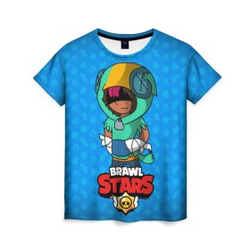 Женская футболка 3D с принтом brawl star original leon в Рязани, 100% полиэфир ( синтетическое хлопкоподобное полотно) | прямой крой, круглый вырез горловины, длина до линии бедер | leon | биби | бравл | бравлстарс | брок | ворон | джесси | дэрилл | леон | мортис | нита | пока | рикошет | роза | спайк | старс | тара | шелли