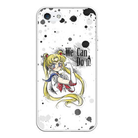 Чехол для iPhone 5/5S матовый с принтом Sailor Moon We can do it! в Рязани, Силикон | Область печати: задняя сторона чехла, без боковых панелей | ami | girl | mizuno | moon | sailor | tsukino | usagi | ами | банни | волшебница | девушка | малышка | махо сёдзё | мидзуно | минако | мун | рэй | сейлор | усаги | хино | цукино | чибиуса