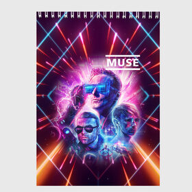 Скетчбук с принтом Muse в Рязани, 100% бумага
 | 48 листов, плотность листов — 100 г/м2, плотность картонной обложки — 250 г/м2. Листы скреплены сверху удобной пружинной спиралью | muse | rock | альтернативный рок | доминик ховард | крис уолстенхолм | музыка | мэттью беллами | прогрессивный рок | рок | симфонический рок | спейс рок