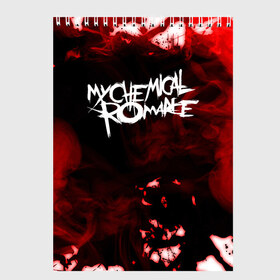 Скетчбук с принтом My Chemical Romance в Рязани, 100% бумага
 | 48 листов, плотность листов — 100 г/м2, плотность картонной обложки — 250 г/м2. Листы скреплены сверху удобной пружинной спиралью | gerard arthur way | my chemical romance | альтернативный рок | джерард уэй | майки уэй | мой химический роман | панк рок | поп панк | рэй торо | фрэнк айеро