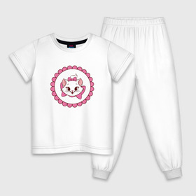 Детская пижама хлопок с принтом Кошечка Мари в Рязани, 100% хлопок |  брюки и футболка прямого кроя, без карманов, на брюках мягкая резинка на поясе и по низу штанин
 | Тематика изображения на принте: 