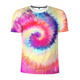 Мужская футболка 3D спортивная с принтом Tie Dye vortex в Рязани, 100% полиэстер с улучшенными характеристиками | приталенный силуэт, круглая горловина, широкие плечи, сужается к линии бедра | Тематика изображения на принте: art | hype | maelstrom | swirl | tie dye | trend | vortex | акварель | акрил | арт | буйство | вихрь | дизайн | завихрение | краски | красок | тай дай | торнадо | тренд | трендовая | хайповая