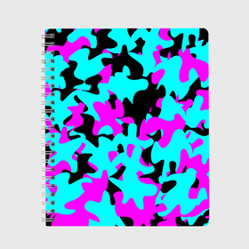 Тетрадь с принтом Modern Camouflage в Рязани, 100% бумага | 48 листов, плотность листов — 60 г/м2, плотность картонной обложки — 250 г/м2. Листы скреплены сбоку удобной пружинной спиралью. Уголки страниц и обложки скругленные. Цвет линий — светло-серый
 | Тематика изображения на принте: abstract | camouflage | design | geometry | modern | texture | геометрия | дизайн | камуфляж | современный | текстура