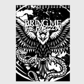 Скетчбук с принтом Bring Me the Horizon в Рязани, 100% бумага
 | 48 листов, плотность листов — 100 г/м2, плотность картонной обложки — 250 г/м2. Листы скреплены сверху удобной пружинной спиралью | bmth | metal | music | official | rca records label | rock | sempiternal | video | британская | группа | дэткор | поп | рок