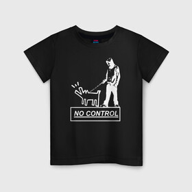 Детская футболка хлопок с принтом No control - Banksy  в Рязани, 100% хлопок | круглый вырез горловины, полуприлегающий силуэт, длина до линии бедер | banksy | анархизм | андерграунд | антивоенное движение | антиимпериализм | антикапитализм | арт | бенкс | бенкси | бристоль | бэнкс | бэнкси | граффити | из англии | картина | на стене | нигилизм