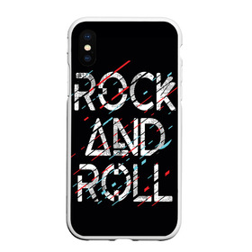 Чехол для iPhone XS Max матовый с принтом Rock And Roll в Рязани, Силикон | Область печати: задняя сторона чехла, без боковых панелей | модный | музыка | надписи | надпись | песня | рок н ролл | символы | сообщение | танец | текст | фраза | цитаты | черный