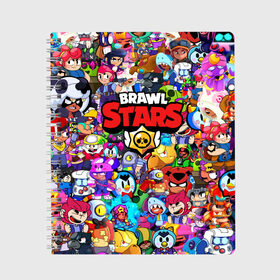 Тетрадь с принтом BRAWL STARS в Рязани, 100% бумага | 48 листов, плотность листов — 60 г/м2, плотность картонной обложки — 250 г/м2. Листы скреплены сбоку удобной пружинной спиралью. Уголки страниц и обложки скругленные. Цвет линий — светло-серый
 | Тематика изображения на принте: bibi | brawl stars | brock | bull | crow | dinomike | el primo | leon | mobile game | nita | poko | ricochet | sandy | shall | stars | tara | бравл старс | ворон | леон | мобильные игры