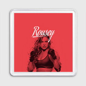 Магнит 55*55 с принтом Ronda Rousey в Рязани, Пластик | Размер: 65*65 мм; Размер печати: 55*55 мм | mma | ronda rousey | rowdy | ufc | мма | ронда роузи