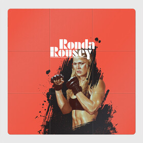 Магнитный плакат 3Х3 с принтом Ronda Rousey в Рязани, Полимерный материал с магнитным слоем | 9 деталей размером 9*9 см | Тематика изображения на принте: mma | ronda rousey | rowdy | ufc | мма | ронда роузи