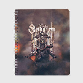 Тетрадь с принтом War в Рязани, 100% бумага | 48 листов, плотность листов — 60 г/м2, плотность картонной обложки — 250 г/м2. Листы скреплены сбоку удобной пружинной спиралью. Уголки страниц и обложки скругленные. Цвет линий — светло-серый
 | Тематика изображения на принте: battle metal | sabaton | военный рок | йоаким броден | крис рёланд | пар сундстрём | рок | рок группа | хэви метал | шведская группа | шведский рок