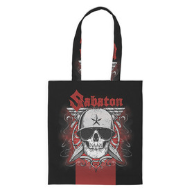 Шоппер 3D с принтом Sabaton Army Skull в Рязани, 100% полиэстер | Плотность: 200 г/м2; Размер: 34×35 см; Высота лямок: 30 см | Тематика изображения на принте: battle metal | sabaton | военный рок | йоаким броден | крис рёланд | пар сундстрём | рок | рок группа | хэви метал | шведская группа | шведский рок