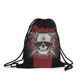 Рюкзак-мешок 3D с принтом Sabaton Army Skull в Рязани, 100% полиэстер | плотность ткани — 200 г/м2, размер — 35 х 45 см; лямки — толстые шнурки, застежка на шнуровке, без карманов и подкладки | battle metal | sabaton | военный рок | йоаким броден | крис рёланд | пар сундстрём | рок | рок группа | хэви метал | шведская группа | шведский рок