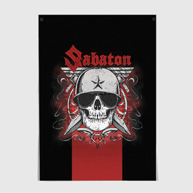 Постер с принтом Sabaton Army Skull в Рязани, 100% бумага
 | бумага, плотность 150 мг. Матовая, но за счет высокого коэффициента гладкости имеет небольшой блеск и дает на свету блики, но в отличии от глянцевой бумаги не покрыта лаком | battle metal | sabaton | военный рок | йоаким броден | крис рёланд | пар сундстрём | рок | рок группа | хэви метал | шведская группа | шведский рок