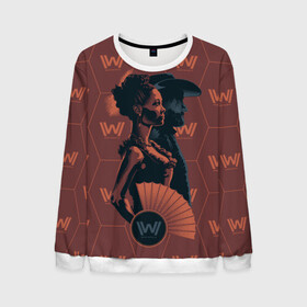 Мужской свитшот 3D с принтом Maeve and Hector в Рязани, 100% полиэстер с мягким внутренним слоем | круглый вырез горловины, мягкая резинка на манжетах и поясе, свободная посадка по фигуре | maeve millay | vdosadir | westworld | гектор эскатон | джонатан нолан | западный мир | лиза джой | мейв милли | мир дикого запада