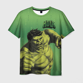 Мужская футболка 3D с принтом Hulk в Рязани, 100% полиэфир | прямой крой, круглый вырез горловины, длина до линии бедер | Тематика изображения на принте: avengers | bruce banner | hulk | marvel | vdzabma | брюс баннер | комикс | марвел | мстители | халк