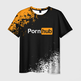Мужская футболка 3D с принтом PORNHUB в Рязани, 100% полиэфир | прямой крой, круглый вырез горловины, длина до линии бедер | brand | brazzers | hub | mode | бразерс | бренд | мода