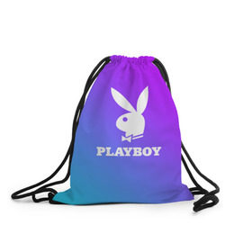 Рюкзак-мешок 3D с принтом PLAYBOY в Рязани, 100% полиэстер | плотность ткани — 200 г/м2, размер — 35 х 45 см; лямки — толстые шнурки, застежка на шнуровке, без карманов и подкладки | brand | brazzers | faketaxi | hub | mode | playboy | бразерс | бренд | мода | фейк такси