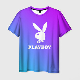 Мужская футболка 3D с принтом PLAYBOY в Рязани, 100% полиэфир | прямой крой, круглый вырез горловины, длина до линии бедер | brand | brazzers | faketaxi | hub | mode | playboy | бразерс | бренд | мода | фейк такси