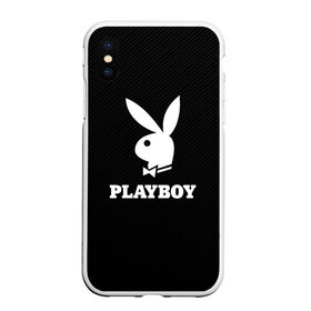 Чехол для iPhone XS Max матовый с принтом PLAYBOY в Рязани, Силикон | Область печати: задняя сторона чехла, без боковых панелей | Тематика изображения на принте: brand | brazzers | faketaxi | hub | mode | playboy | бразерс | бренд | мода | фейк такси