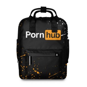 Женский рюкзак 3D с принтом PORNHUB в Рязани, 100% полиэстер | лямки с регулируемой длиной, сверху ручки, чтобы рюкзак нести как сумку. Основное отделение закрывается на молнию, как и внешний карман. Внутри два дополнительных кармана, один из которых закрывается на молнию. По бокам два дополнительных кармашка, куда поместится маленькая бутылочка
 | brand | brazzers | faketaxi | hub | mode | playboy | бразерс | бренд | мода | фейк такси