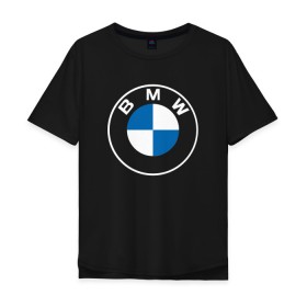 Мужская футболка хлопок Oversize с принтом BMW LOGO 2020 в Рязани, 100% хлопок | свободный крой, круглый ворот, “спинка” длиннее передней части | bmw | bmw motorsport | bmw performance | carbon | m | motorsport | performance | sport | бмв | карбон | моторспорт | спорт