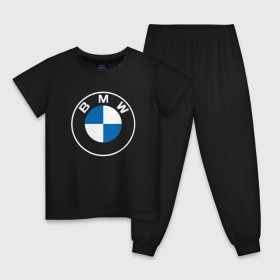 Детская пижама хлопок с принтом BMW LOGO 2020 в Рязани, 100% хлопок |  брюки и футболка прямого кроя, без карманов, на брюках мягкая резинка на поясе и по низу штанин
 | Тематика изображения на принте: bmw | bmw motorsport | bmw performance | carbon | m | motorsport | performance | sport | бмв | карбон | моторспорт | спорт