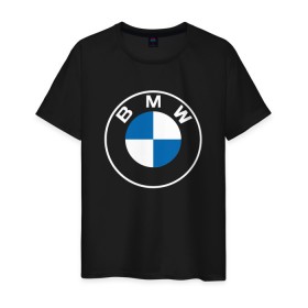 Мужская футболка хлопок с принтом BMW LOGO 2020 в Рязани, 100% хлопок | прямой крой, круглый вырез горловины, длина до линии бедер, слегка спущенное плечо. | bmw | bmw motorsport | bmw performance | carbon | m | motorsport | performance | sport | бмв | карбон | моторспорт | спорт