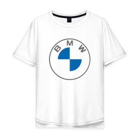 Мужская футболка хлопок Oversize с принтом BMW LOGO 2020 в Рязани, 100% хлопок | свободный крой, круглый ворот, “спинка” длиннее передней части | bmw | bmw motorsport | bmw performance | carbon | m | motorsport | performance | sport | бмв | карбон | моторспорт | спорт