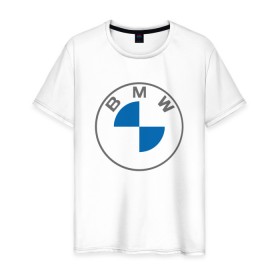 Мужская футболка хлопок с принтом BMW LOGO 2020 в Рязани, 100% хлопок | прямой крой, круглый вырез горловины, длина до линии бедер, слегка спущенное плечо. | Тематика изображения на принте: bmw | bmw motorsport | bmw performance | carbon | m | motorsport | performance | sport | бмв | карбон | моторспорт | спорт