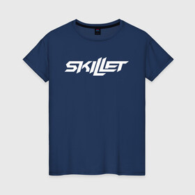 Женская футболка хлопок с принтом Skillet Logo | Скиллет лого (Z) в Рязани, 100% хлопок | прямой крой, круглый вырез горловины, длина до линии бедер, слегка спущенное плечо | skillet | альтернативный метал | альтернативный рок | джен леджер | джон купер | индастриал метал | кори купер | сет моррисон | хард рок | христианский метал | христианский рок