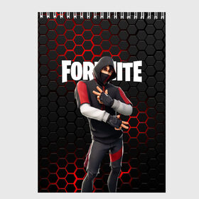 Скетчбук с принтом FORTNITE IKONIK в Рязани, 100% бумага
 | 48 листов, плотность листов — 100 г/м2, плотность картонной обложки — 250 г/м2. Листы скреплены сверху удобной пружинной спиралью | fortnite | fortnite 2 | fortnite x маршмелло | ikonik | marshmello | ninja | ninja streamer | иконик | ниндзя | фортнайт | фортнайт 2 | фортнайт глава 2