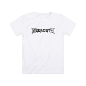 Детская футболка хлопок с принтом Megadeth в Рязани, 100% хлопок | круглый вырез горловины, полуприлегающий силуэт, длина до линии бедер | dave mustaine | megadeth | music | rock | дирк вербурен | дэвид эллефсон | дэйв мастейн | кико лоурейро | мегадеф | музыка | рок | трэш метал | хард рок | хеви метал