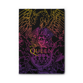 Обложка для автодокументов с принтом QUEEN в Рязани, натуральная кожа |  размер 19,9*13 см; внутри 4 больших “конверта” для документов и один маленький отдел — туда идеально встанут права | queen | rock | we will rock you | брайан мэи | группа queen | группа квин | джон дикон | квин | королева | король | роджер тейлор | рок | фредди меркьюри