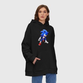 Худи SuperOversize хлопок с принтом SONIC в Рязани, 70% хлопок, 30% полиэстер, мягкий начес внутри | карман-кенгуру, эластичная резинка на манжетах и по нижней кромке, двухслойный капюшон
 | 2020 | anime | flexair | game | japan | sonic | аниме | еж | ежик | игра | кино | скорость | соник | сонник | фильм | япония