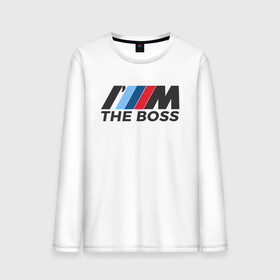 Мужской лонгслив хлопок с принтом BMW THE BOSS в Рязани, 100% хлопок |  | bmw | bmw performance | m | motorsport | performance | бмв | бэха | моторспорт