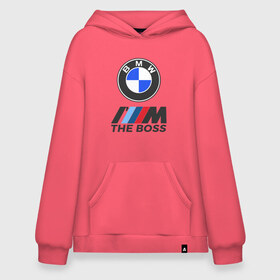 Худи SuperOversize хлопок с принтом BMW BOSS в Рязани, 70% хлопок, 30% полиэстер, мягкий начес внутри | карман-кенгуру, эластичная резинка на манжетах и по нижней кромке, двухслойный капюшон
 | bmw | bmw performance | m | motorsport | performance | бмв | бэха | моторспорт