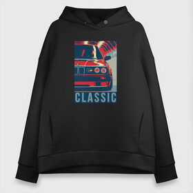 Женское худи Oversize хлопок с принтом BMW e30 classic в Рязани, френч-терри — 70% хлопок, 30% полиэстер. Мягкий теплый начес внутри —100% хлопок | боковые карманы, эластичные манжеты и нижняя кромка, капюшон на магнитной кнопке | bmw | dtm | e30 | m3 | retro | vintage | бамбус | беха | бмв | бумер | бэха | винтаж | дтм | е30 | классика | классическая | м3 | на стиле | немецкая | плакат | постер | стиль | стильная