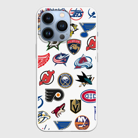 Чехол для iPhone 13 Pro с принтом NHL PATTERN в Рязани,  |  | anaheim ducks | arizona coyotes | boston bruins | buffalo sabres | calgary flames | canadiens de montreal | carolina hurricanes | chicago blackhawks | colorado avalanche | columbus blue jackets | dallas stars | detroit red wings | edmonton oil | hockey | 