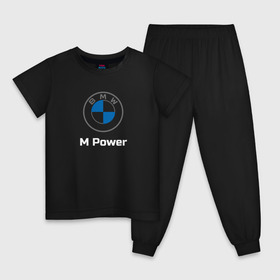 Детская пижама хлопок с принтом BMW M Power в Рязани, 100% хлопок |  брюки и футболка прямого кроя, без карманов, на брюках мягкая резинка на поясе и по низу штанин
 | Тематика изображения на принте: baern | bmw | club | drive | m | m2 | m3 | m5 | power | x5 | бмв | бумер | драйв | клуб | логотип | новая | новое лого | новый | эмблема