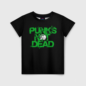 Детская футболка 3D с принтом Punks Not Dead в Рязани, 100% гипоаллергенный полиэфир | прямой крой, круглый вырез горловины, длина до линии бедер, чуть спущенное плечо, ткань немного тянется | art | punk | punks not dead | rock | sons of anarchy | анархия | арт | группа | егор летов | логотип | музыка | надпись | панк | панк рок | прикольная | рок | свобода | хаос