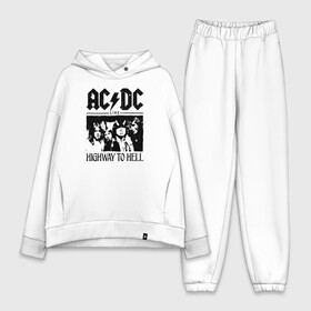 Женский костюм хлопок Oversize с принтом AC DC highway to hell в Рязани,  |  | ac dc | acdc | acdc ас дс | angus | back in black | highway to hell | mckinnon | young | австралийская | ангус янг | ас дс | асдс | блюз | в форме | гитара | группа | крис слэйд | метал | молния | музыка | п | певец | рок | рок н ролл