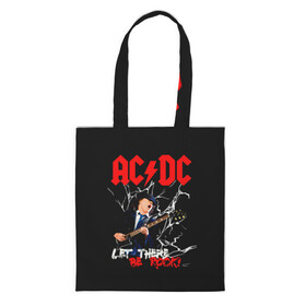 Шоппер 3D с принтом AC/DC let there be rock! в Рязани, 100% полиэстер | Плотность: 200 г/м2; Размер: 34×35 см; Высота лямок: 30 см | ac dc | acdc | acdc ас дс | angus | back in black | highway to hell | mckinnon | young | австралийская | ангус янг | ас дс | асдс | блюз | в форме | гитара | группа | крис слэйд | метал | молния | музыка | п | певец | рок | рок н ролл