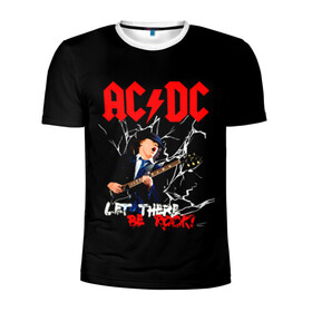 Мужская футболка 3D спортивная с принтом AC/DC let there be rock! в Рязани, 100% полиэстер с улучшенными характеристиками | приталенный силуэт, круглая горловина, широкие плечи, сужается к линии бедра | ac dc | acdc | acdc ас дс | angus | back in black | highway to hell | mckinnon | young | австралийская | ангус янг | ас дс | асдс | блюз | в форме | гитара | группа | крис слэйд | метал | молния | музыка | п | певец | рок | рок н ролл