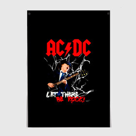 Постер с принтом AC/DC let there be rock! в Рязани, 100% бумага
 | бумага, плотность 150 мг. Матовая, но за счет высокого коэффициента гладкости имеет небольшой блеск и дает на свету блики, но в отличии от глянцевой бумаги не покрыта лаком | ac dc | acdc | acdc ас дс | angus | back in black | highway to hell | mckinnon | young | австралийская | ангус янг | ас дс | асдс | блюз | в форме | гитара | группа | крис слэйд | метал | молния | музыка | п | певец | рок | рок н ролл