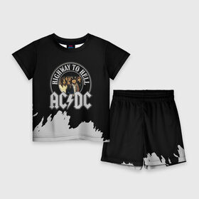 Детский костюм с шортами 3D с принтом AC DC в Рязани,  |  | ac dc | acdc | acdc ас дс | angus | back in black | highway to hell | mckinnon | young | австралийская | ангус янг | ас дс | асдс | блюз | в форме | гитара | группа | крис слэйд | метал | молния | музыка | п | певец | рок | рок н ролл