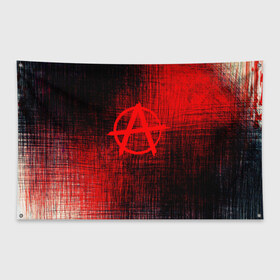 Флаг-баннер с принтом АНАРХИЯ в Рязани, 100% полиэстер | размер 67 х 109 см, плотность ткани — 95 г/м2; по краям флага есть четыре люверса для крепления | anarchy | анархия | анархо коммунизм | граффити | символ | стена | череп