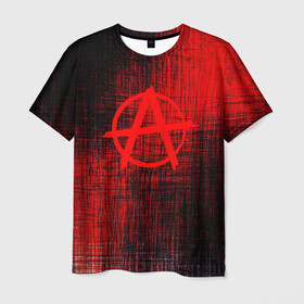 Мужская футболка 3D с принтом АНАРХИЯ в Рязани, 100% полиэфир | прямой крой, круглый вырез горловины, длина до линии бедер | anarchy | анархия | анархо коммунизм | граффити | символ | стена | череп