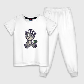 Детская пижама хлопок с принтом Крутой медведь Snoopi в Рязани, 100% хлопок |  брюки и футболка прямого кроя, без карманов, на брюках мягкая резинка на поясе и по низу штанин
 | Тематика изображения на принте: 
